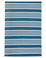 Outdoor Rug Mat Blue Synthetic 120 x 180 cm Striped Geometric Pattern Eco Friendly Modern Minimalist Beliani