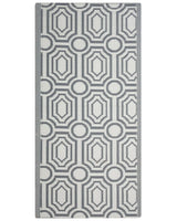 Outdoor Rug Mat Grey Synthetic 90 x 180 cm Reversible Geometric Pattern Eco Friendly Modern Beliani