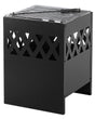 Fire Pit Heater Black Steel Square Outdoor Garden Beliani