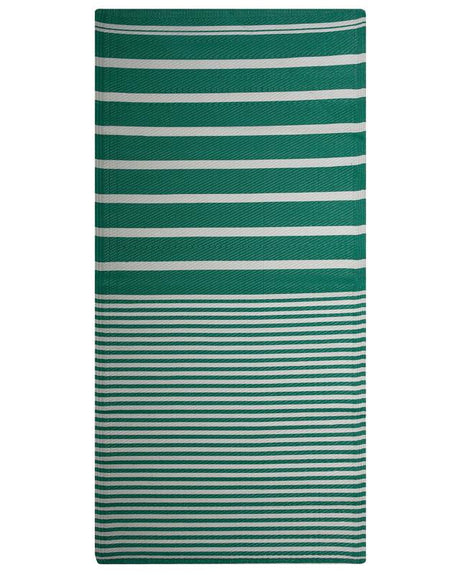 Outdoor Rug Mat Green Synthetic 90 x 180 cm Striped Geometric Pattern Eco Friendly Modern Minimalistic Beliani