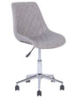 Swivel Office Chair Grey with Silver Base Faux Leather Quilted Upholstery Adjustable Height Beliani