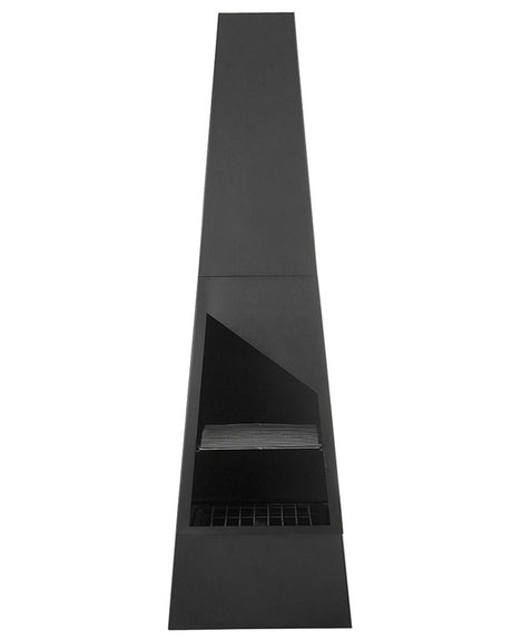 Fire Pit Heater Black Steel Chimney Outdoor Garden Beliani