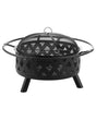 Fire Pit Heater Black Steel Low Round Outdoor Garden Beliani