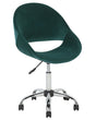 Swivel Office Chair Green with Silver Base Velvet Upholstery Adjustable Height Beliani