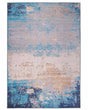 Area Rug Carpet Blue Polyester Fabric Abstract Distressed Pattern Rubber Coated Bottom 160 x 230 cm Beliani