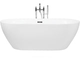 Freestanding Bath Glossy White Sanitary Acrylic Single 170 x 80 cm Oval Modern Design Beliani