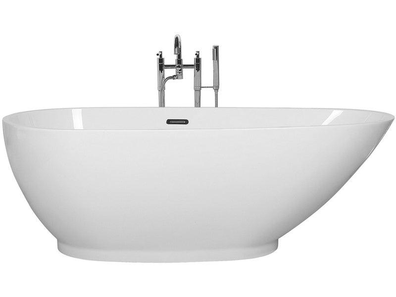 Freestanding Bath White Sanitary Acrylic Single 173 x 82 cm Oval Modern Design Beliani