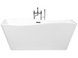 Freestanding Bath White Sanitary Acrylic Single 170 x 78 cm Wavy Rectangular Modern Design Beliani