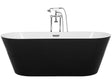 Freestanding Bath Black with White Sanitary Acrylic Single 170 x 70 cm Oval Modern Style Beliani