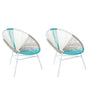 Set of 2 Garden Chairs Multicolour PE Rattan Papasan Modern Beliani