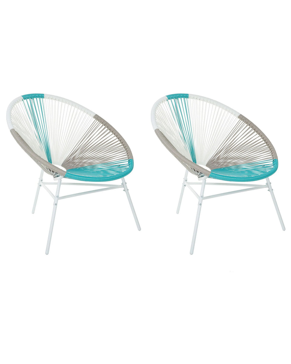 Set of 2 Garden Chairs Multicolour PE Rattan Papasan Modern Beliani