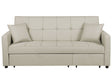 Sofa Bed Beige Sleeping Function Modern Upholstered Beliani