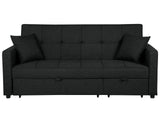 Sofa Bed Black Sleeping Function Modern Upholstered Beliani