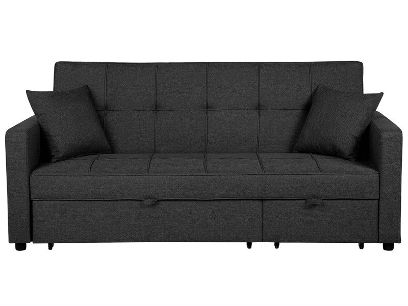 Sofa Bed Dark Grey Sleeping Function Modern Upholstered Beliani