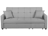 Sofa Bed Grey Sleeping Function Modern Upholstered Beliani