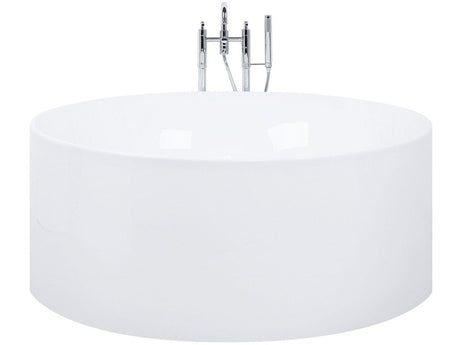 Freestanding Bath White Sanitary Acrylic Single 140 cm Round Modern Style Beliani