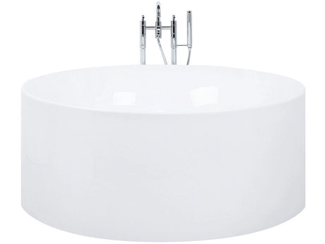 Freestanding Bath White Sanitary Acrylic Single 140 cm Round Modern Style Beliani