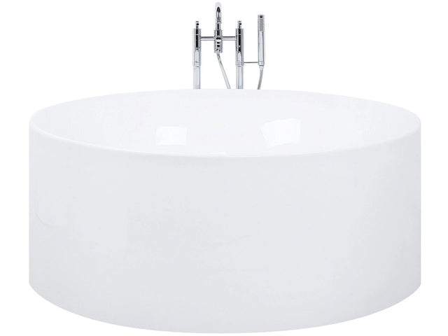 Freestanding Bath White Sanitary Acrylic Single 140 cm Round Modern Style Beliani