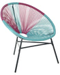 Garden Chair Blue with Pink PE Rattan Papasan Modern Beliani