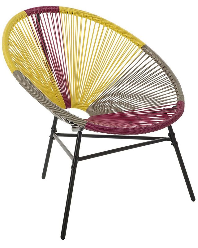 Garden Chair Multicolour PE Rattan Papasan Modern Beliani