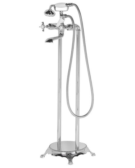 Freestanding Bath Shower Mixer Silver Chrome Beliani