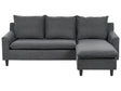 Corner Sofa Dark Grey Fabric Upholstery Dark Wood Legs Left Hand Chaise Lounge Pillow Back Beliani