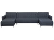 Corner Sofa Bed Dark Grey Tufted Fabric Modern U-Shaped Modular 5 Seater with Chaise Lounges Beliani