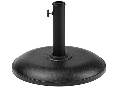 Parasol Base Black Concrete 23 kg Round Outdoor Umbrella Stand Beliani