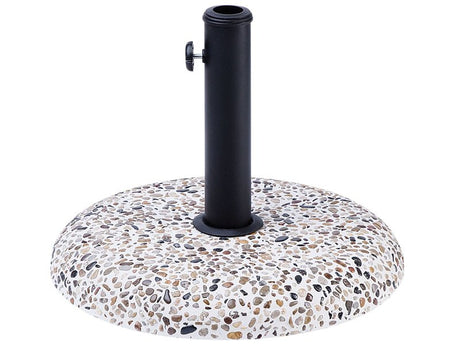 Parasol Base White Concrete 21 kg Round Outdoor Umbrella Stand Beliani