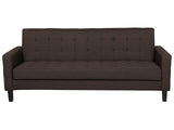 Sofa Bed Brown Fabric 3 Seater Click Clack Quilted Upholstery Beliani