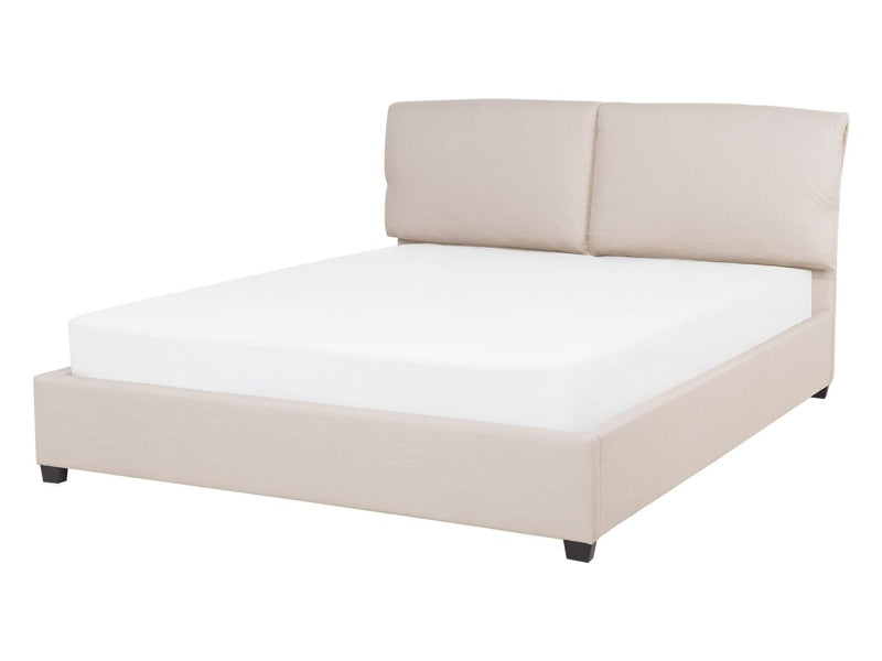 Bed Frame Beige EU Double Size 4ft6 Modern Beliani