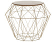 Side Table Light Wood and Golden Metal Base 43 x 43 cm Removable Top Geometric Glam Beliani