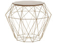 Side Table Light Wood and Golden Metal Base 43 x 43 cm Removable Top Geometric Glam Beliani