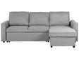 Corner Sofa Bed Grey Fabric Upholstered Left Hand Orientation with Storage Bed Beliani