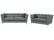 2 + 3 Seater Sofa Set Grey Nail Head Trim Panel Tufting Beliani