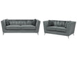 2 + 3 Seater Sofa Set Grey Nail Head Trim Panel Tufting Beliani