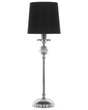 Table Lamp Silver Metal Base Black Empire Shade Glass Accents Shade Beliani