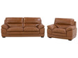 3 + 1 Sofa Set Brown Leather Extra Seating Space Upholstered Back Retro Beliani