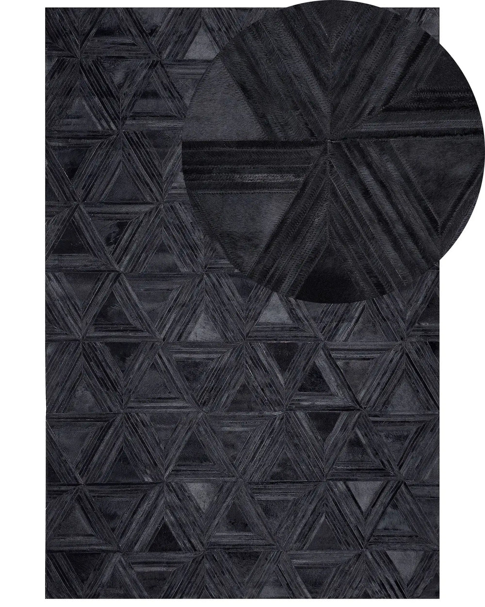 Rug Black Cowhide Leather 160 x 230 cm Pattern Handcrafted Low Pile Modern Beliani