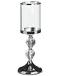 Hurricane Glass Candle Holder Clear 36 cm Crystal Stand  Beliani