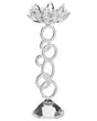 Tall Candlestick Candle Holder Silver Leg Crystal Flower Shape Beliani