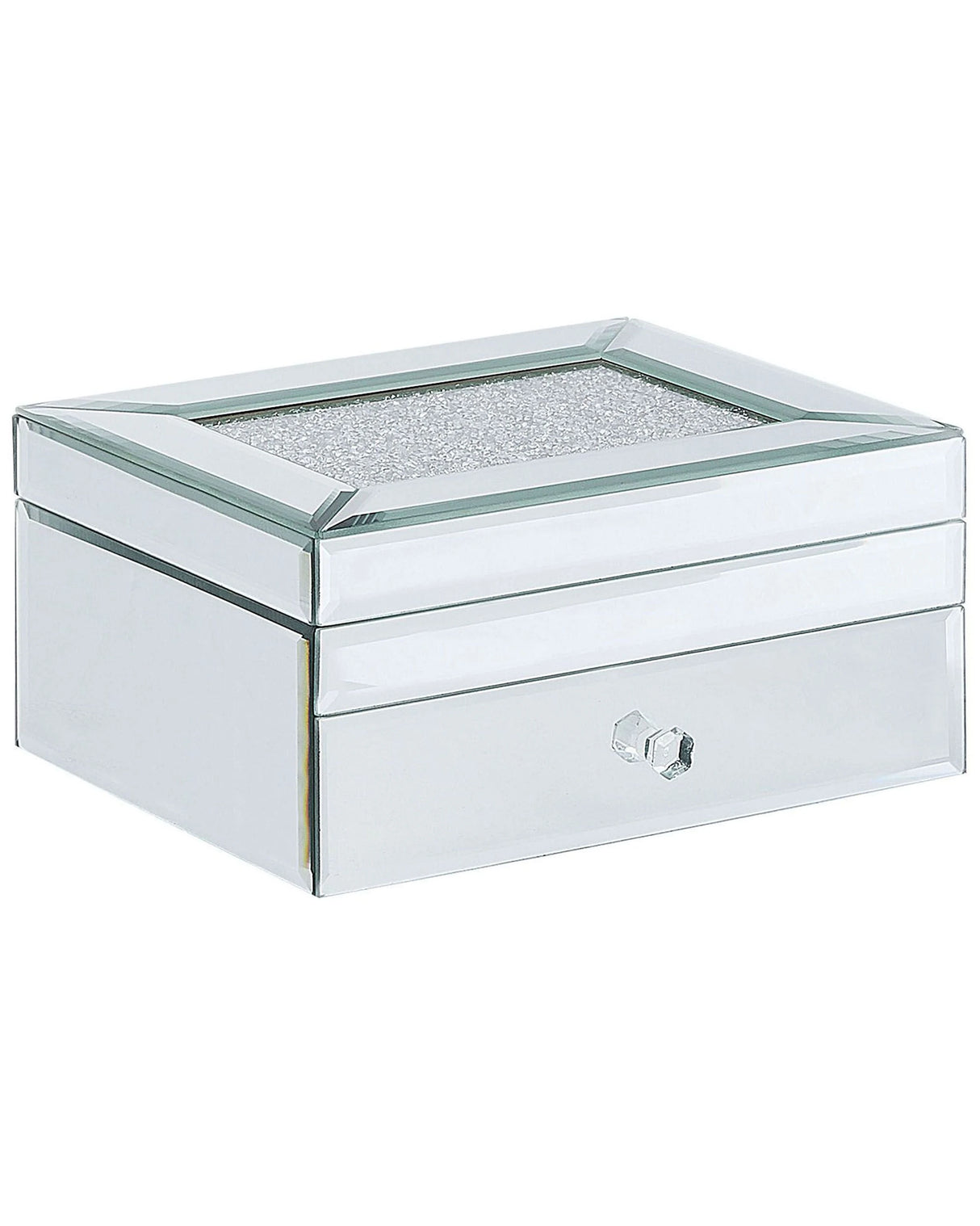 Mirrored Jewellery Box Silver 22 x 17 Accessories Storage Beliani