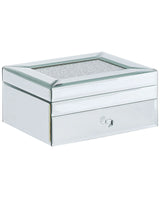 Mirrored Jewellery Box Silver 22 x 17 Accessories Storage Beliani