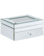Mirrored Jewellery Box Silver 22 x 17 Accessories Storage Beliani
