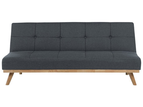 3 Seater Click Clack Sofa Bed Grey Tufted Modern Living Room Beliani