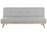 3 Seater Click Clack Sofa Bed Light Grey Tufted Modern Living Room Beliani