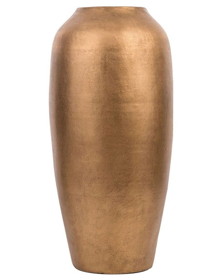 Decorative Floor Vase Gold Terracotta 48 cm Industrial Beliani