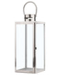 Lantern Silver Stainless Steel H 50 cm Decorative Metal Candle Holder Beliani