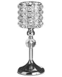 Candle Holder Silver Metal Glass Glam Beliani