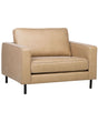 Armchair Beige Fabric Minimalistic Living Room Accent Chair Black Legs Track Arm Beliani